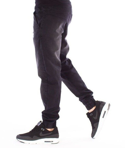 SmokeStory-Jogger Slim Jeans Slim Black Spodnie Czarny Przecierany