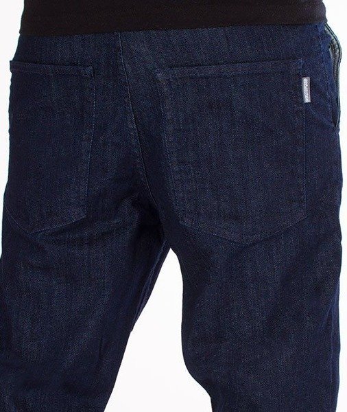 SmokeStory-Stretch Skinny Jeans Guzik Spodnie Dark