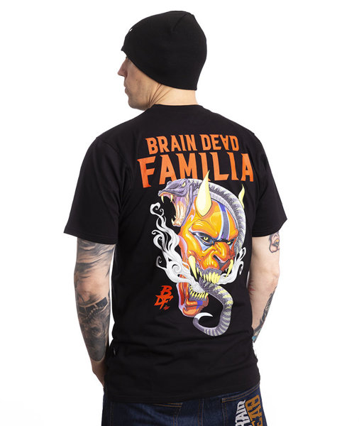 Brain Dead Familia Samurai Mask Devil T-Shirt Czarny