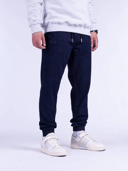 El Polako CLASSIC FRONT Jogger Slim jeans z Gumą ciemne spranie
