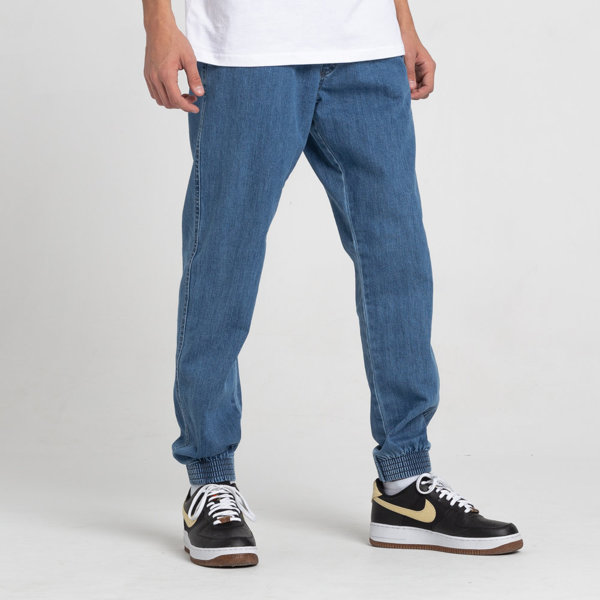 El Polako STRIPE Jogger Slim Jeans z Gumą Light