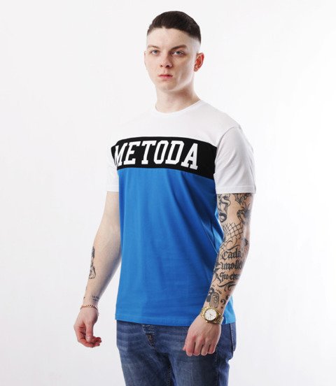 METODA -3 Colors T-Shirt Biało Niebieski